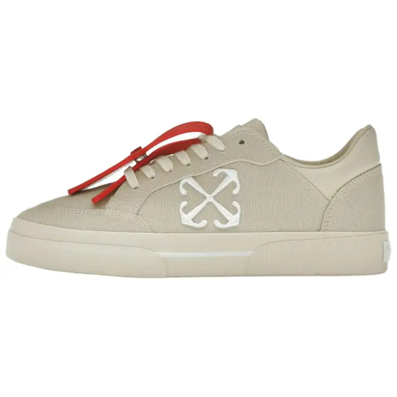 OFF-WHITE Vulcanized contrasting-tag canvas sneakers