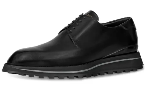 LOUIS VUITTON Goncourt Top Grain Cow Leather Casual Shoes Men's Black