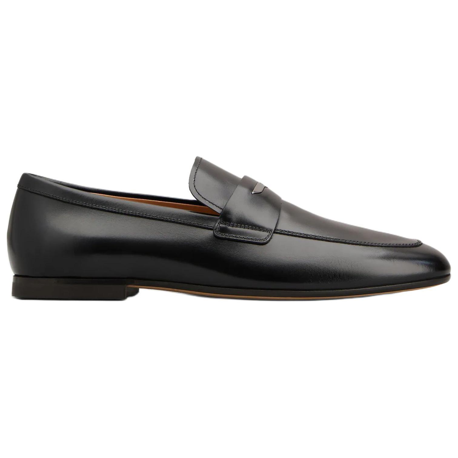 TOD'S Logo Plaque Round Toe Loafers
