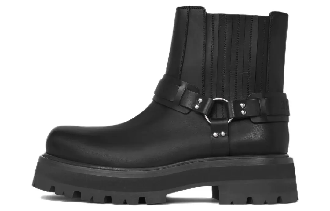 CELINE Calfskin Short Chelsea Boots Men's Black