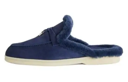 Loro Piana Closed Toe Slippers Women's Blue