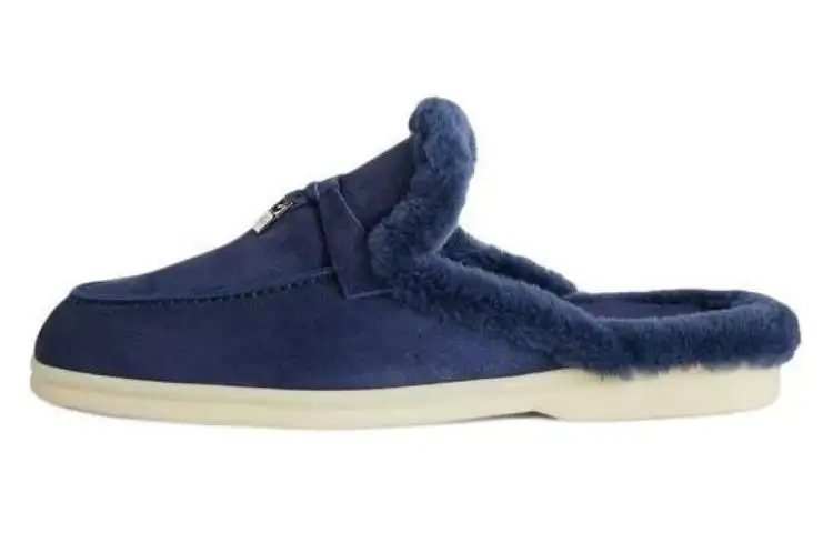Loro Piana Closed Toe Slippers Women's Blue