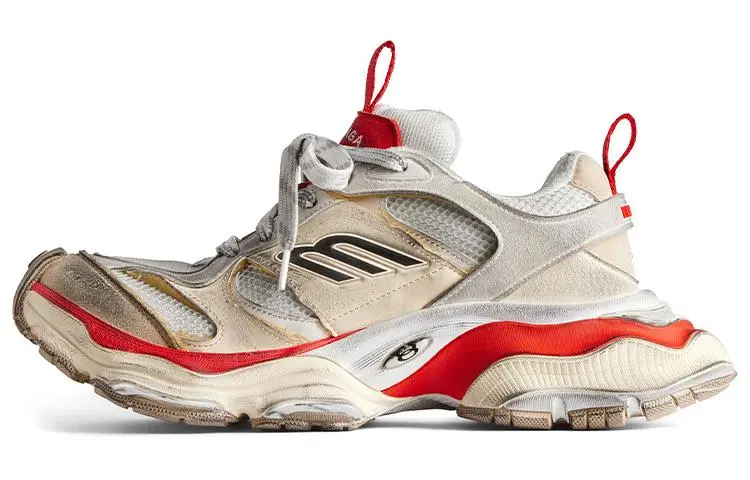 Balenciaga Cargo Low top Chunky Sneakers Men's White Red