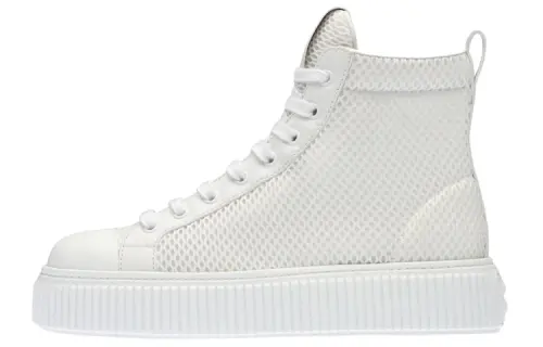 MIU MIU Mesh High top Stylish Skateboarding Shoes Women's White
