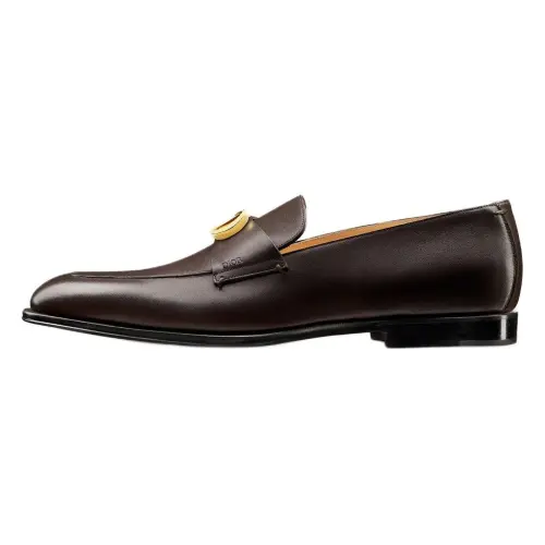 DIOR Timeless Cow Leather Loafers Men's Dark Brown