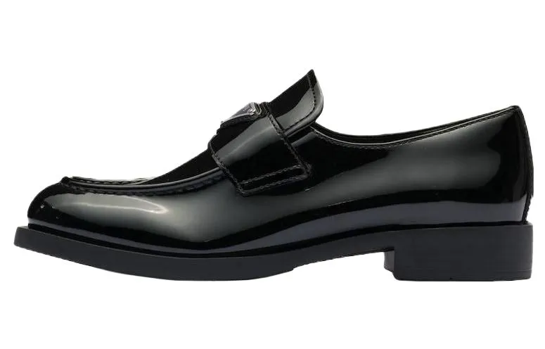 PRADA Triangle-logo Leather Loafers