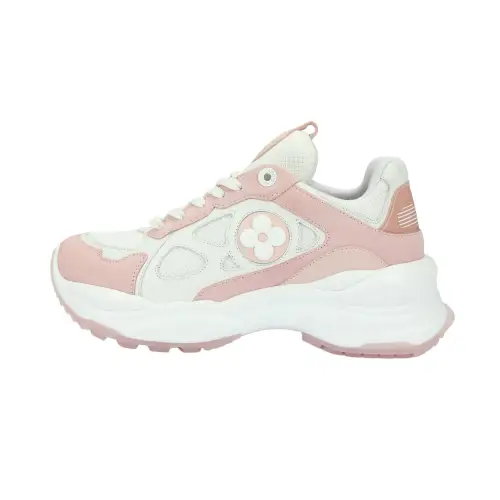 LOUIS VUITTON Run 55 Leather Low top Casual Shoes Women's Pink