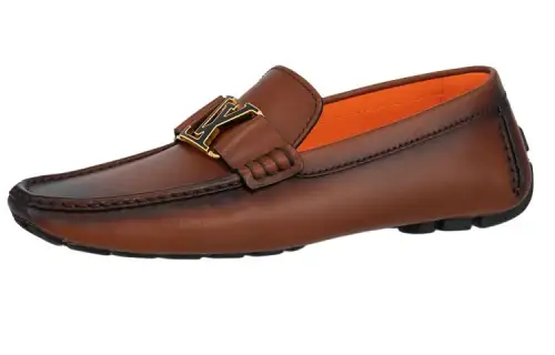 LOUIS VUITTON Monte Carlo Cow Leather Casual Shoes Men's Brown