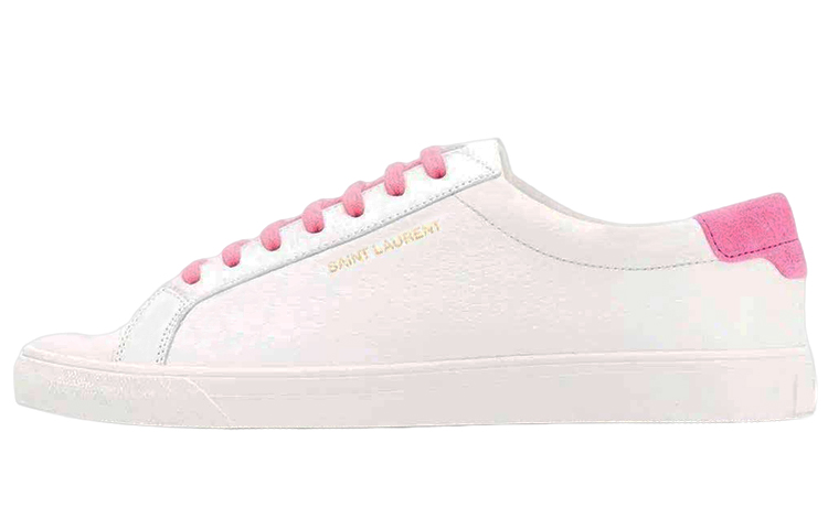 Женские кеды SAINT LAURENT (бело-розовый)