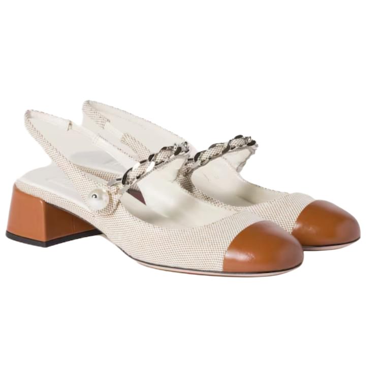 Женские туфли MIU MIU 3.5cm (бежевые) — фото 3