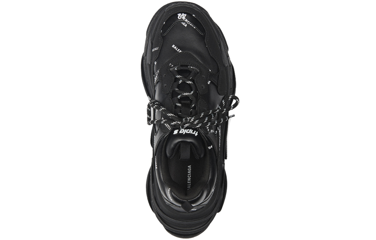 Мужские кроссовки Balenciaga Triple S Allover Logo Sneaker (черный) — фото 4