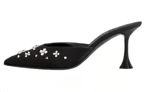 LOUIS VUITTON Blossom Closed Toe Slippers Women's Black