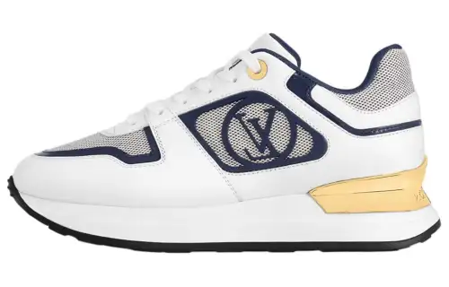 LOUIS VUITTON Run Away Leather Abrasion Resistant Low top Casual Shoes Women's White Black