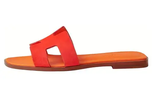 HERMES Oran Slide Slippers Women's Orange