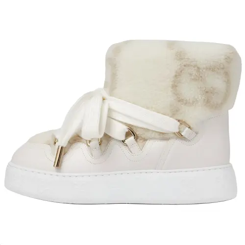 GUCCI Short Snow Boots Women's White