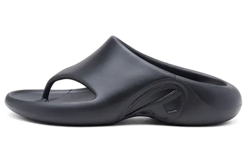 DIESEL OVAL D Flip Flops Women's Black