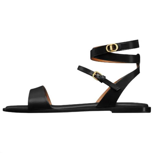DIOR 30 Montaigne One Strap Sandals Women's Black
