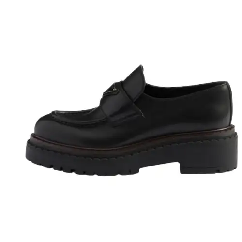PRADA Leather Loafers 5.5cm Women's Black