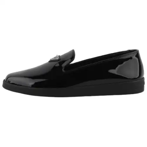 PRADA Calfskin Casual Shoes Men's Black