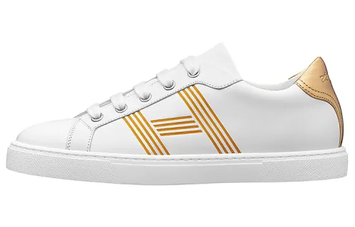 HERMES Avantage Skateboard Shoes Women's Low Top White Gold