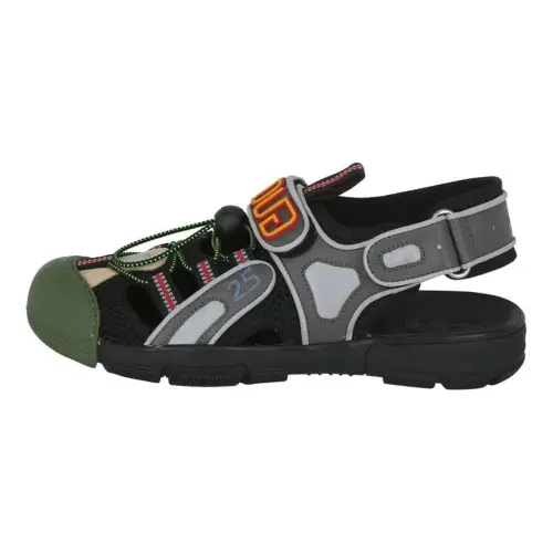 GUCCI Tinsel Sports Sandal Black Silver Green