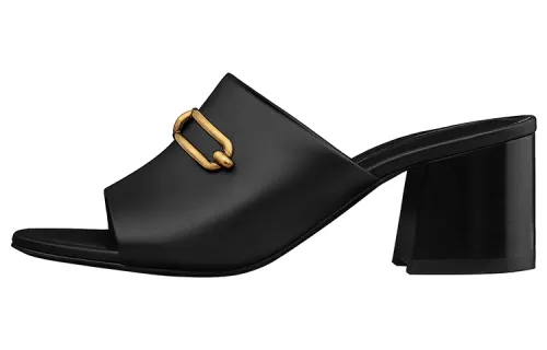 HERMES Camilla Stylish Sandal 6cm Women's Black
