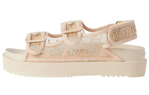 Gucci Wmns Gg Sandal 'Crystals - Rose Beige' Women's