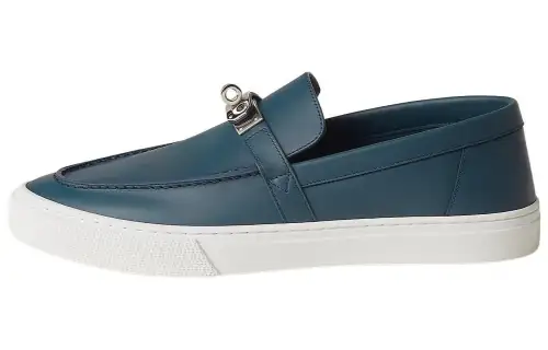 HERMES Game Loafers Men's Blue