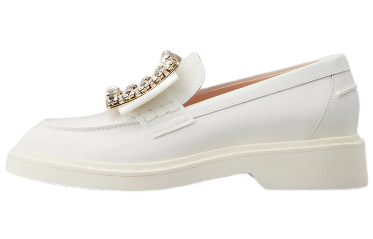 Roger Vivier Leather Loafers Women's White