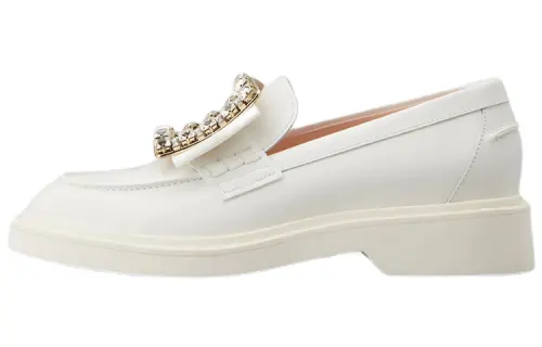 Roger Vivier Leather Loafers Women's White