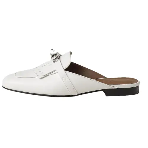 HERMES Oz Closed Toe Slippers Women's White