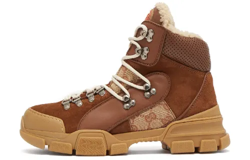 GUCCI Flashtrek Coverage Lightweight Thermal High top Chunky Sneakers Women's Brown