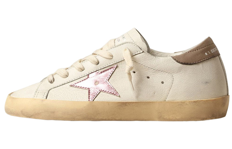 Женские кеды Golden Goose Super-Star (бело-розовые)