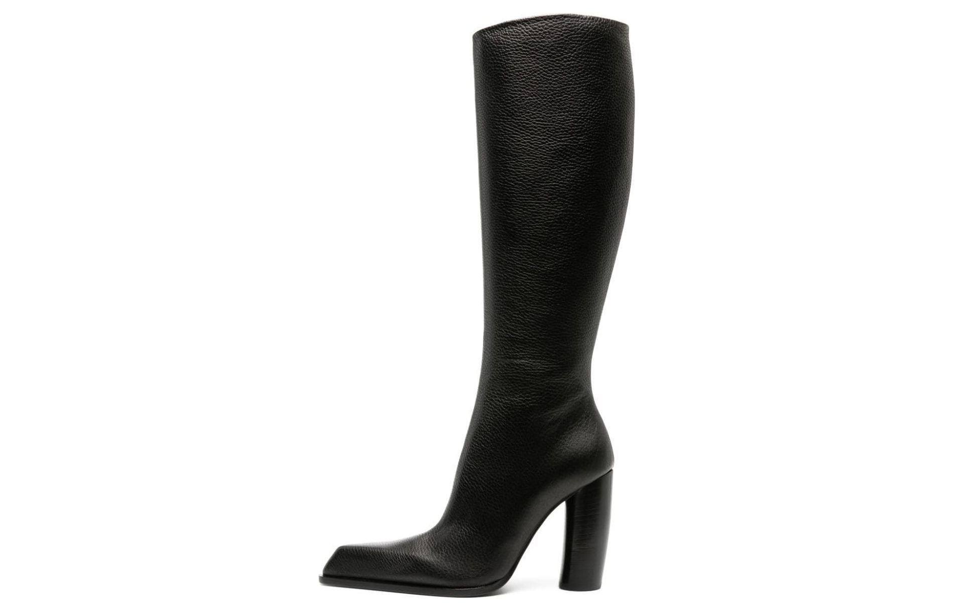 OFF-WHITE 110mm Pointed Knee-high Leather Boot