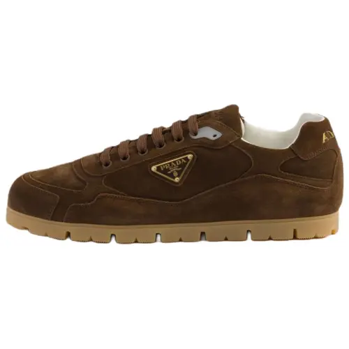 PRADA Trail Suede Low top Casual Shoes Men's Dark Brown