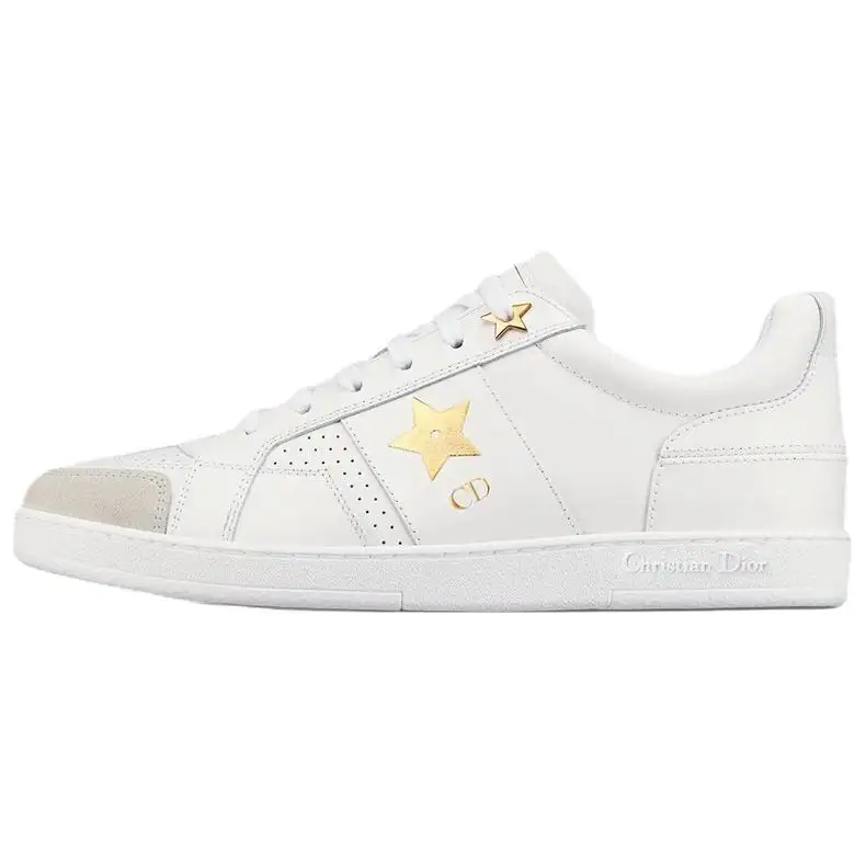 DIOR Star Platform Shoes Low top Stylish Skateboarding Shoes Women's White