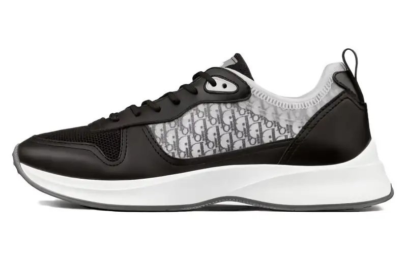 DIOR B25 Runner Black Grey Oblique Leather
