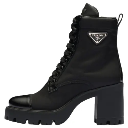 PRADA 90mm Triangle-logo Ankle Boots