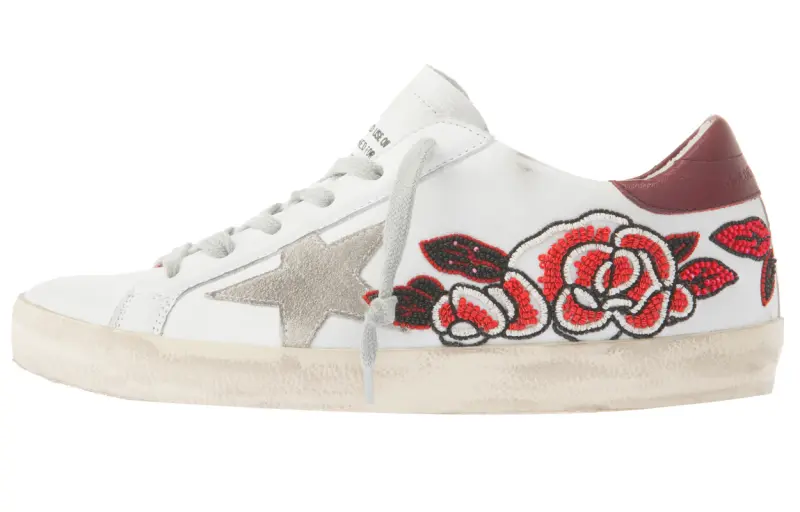 Golden Goose Super Star Low top Skateboard Shoes Women's White Red