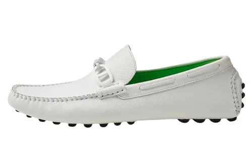 HERMES Alessandro Gommino Loafers Men's White