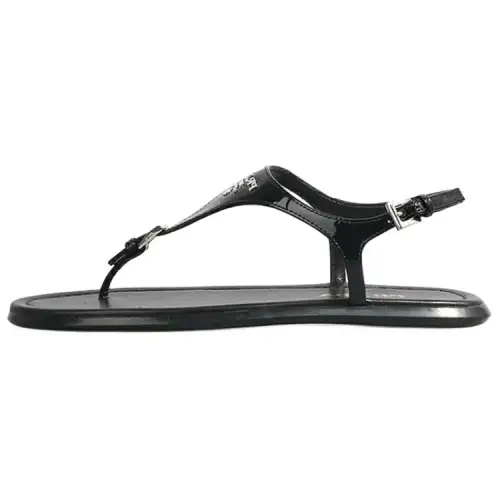 PRADA Leather One Strap Sandals Women's Black