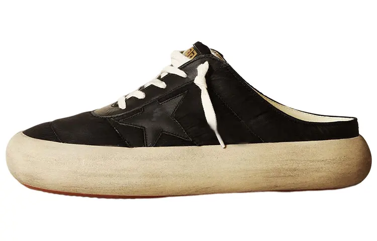 Golden Goose Space Star Closed Toe Slippers Men's Black Distressed