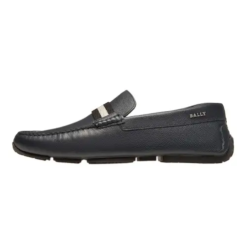 BALLY Bally Pearce Leather Fashion Flat Casual Shoes Men's Blue