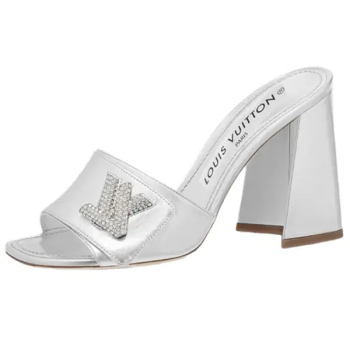 LOUIS VUITTON Shake Slide Slippers Women's Silver