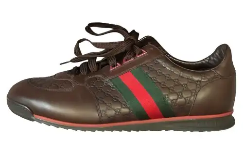 Gucci Leather Web Sneaker 'Chocolate'