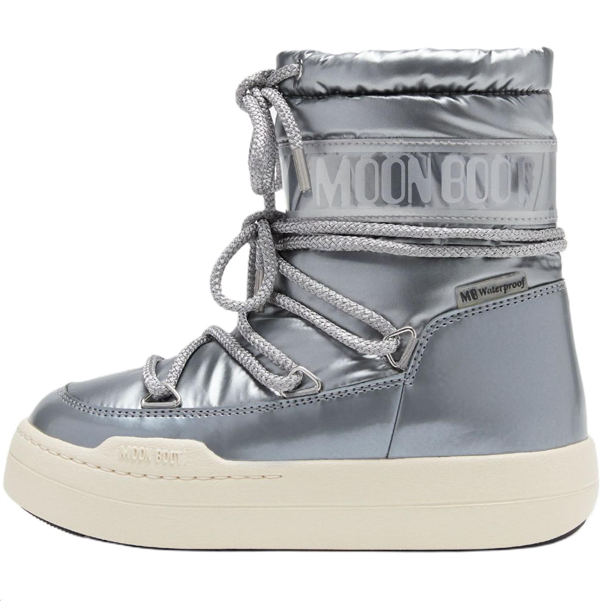 Детские ботинки Moon Boot Junior Park PU (серебристые)