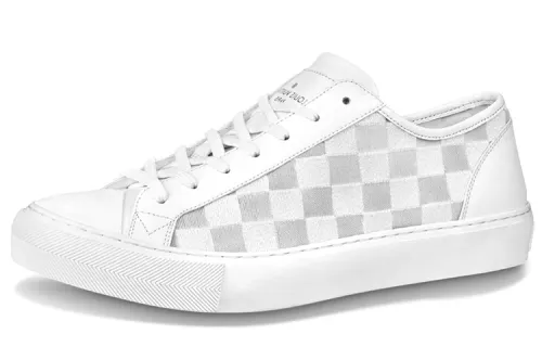 LOUIS VUITTON Tattoo Sports Low top Stylish Skateboarding Shoes Men's Gray White