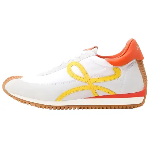 LOEWE Flow Runner Leather Low top Sports Casual Shoes Women's White Red Yellow