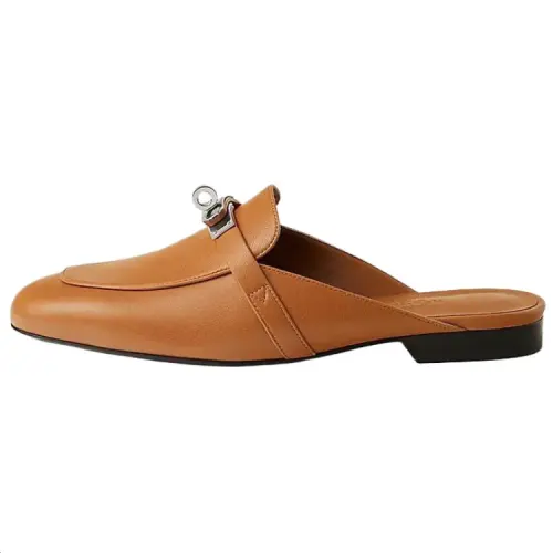 HERMES Oz Closed Toe Slippers Women's Brown