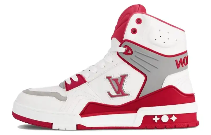 LOUIS VUITTON Lv Ankle Trainers 'White Red Grey'